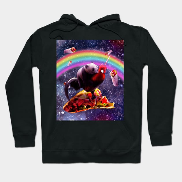 Space Panda Riding Chicken Unicorn - Taco & Burrito Hoodie by Random Galaxy